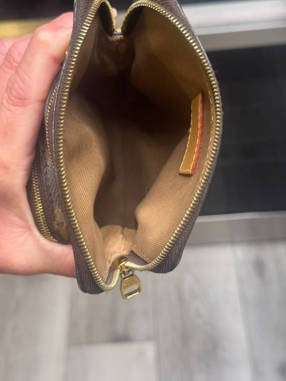 Louis Vuitton Monogram Crossbody Bag with 2 Straps.